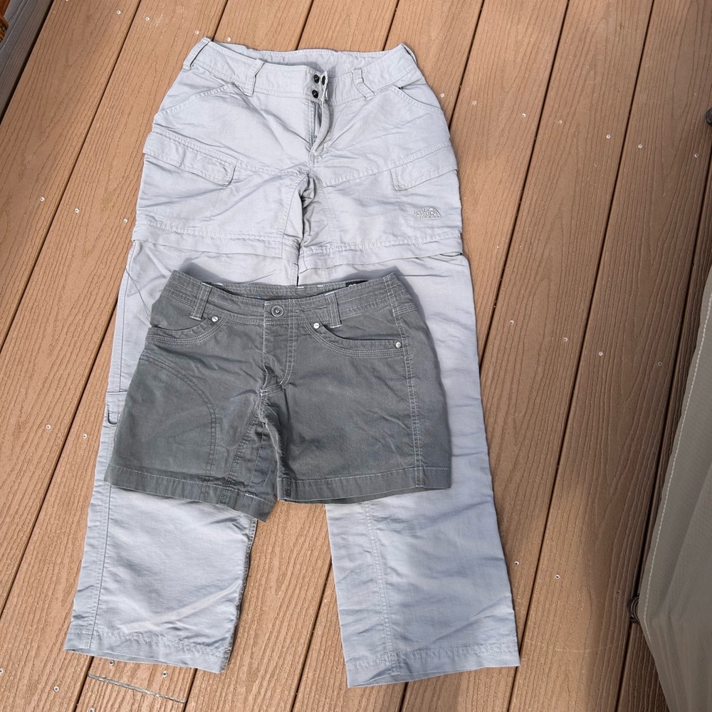 Hikers Lot: North Face Gray Convertible Pants and Kuhl Gray Shorts